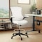 Flash Furniture Kelista Mid-Back White Mesh Ergonomic Drafting Chair with Adjustable Foot Ring and Flip-Up Arms BL-X-5M-D-WH-GG - alternate 1